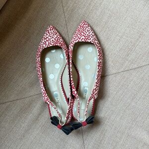 Boden Daniella Red Poppy White Flat